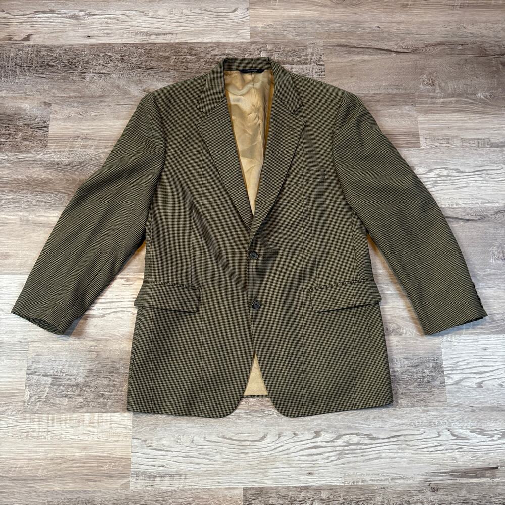 Brooks Brothers 42R Houndstooth Wool Blazer Sport Coat Made in USA Preppy